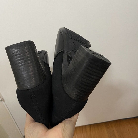 NEW! Paul Green knee high heeled black leather boots stretch back US 7.5- UK 5 - Picture 7 of 11